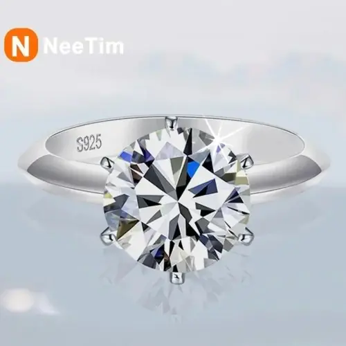 Image de Bague Moissanite 0.55ct - Élégance Éternelle en Or Blanc