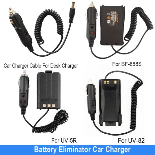 Afbeelding van Baofeng Batterijeliminator met Autolader voor UV-5R, UV-5RE, BF-888S, UV-82 en andere Walkie Talkies – Oplaadkabel met Sigarettenluchter