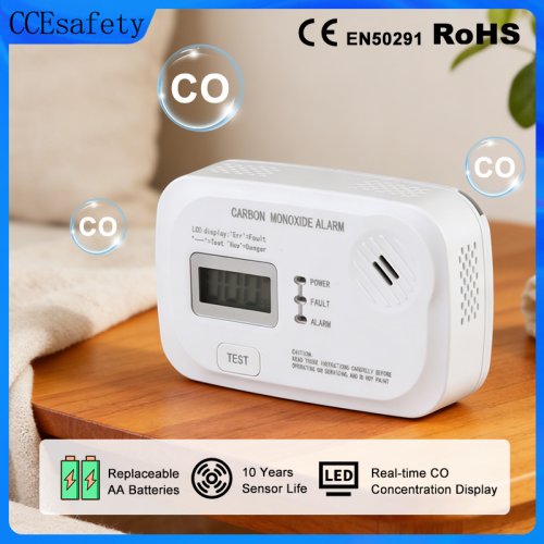 Imagen de Detector de Monóxido de Carbono con Pantalla LCD - Protección 10 Años