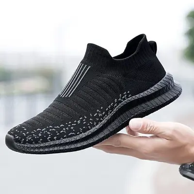 Image de Chaussures de Running Homme Sans Lacet - Confort & Respirabilité