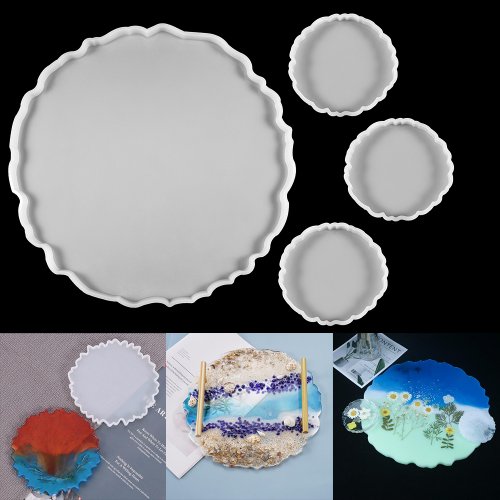 Afbeelding van Vloeistof Onregelmatige Ronde Petrischaal Siliconen Mal Ronde Coaster Maken Epoxyhars Art Supplies Voor Maken Coaster Epoxyhars Mal