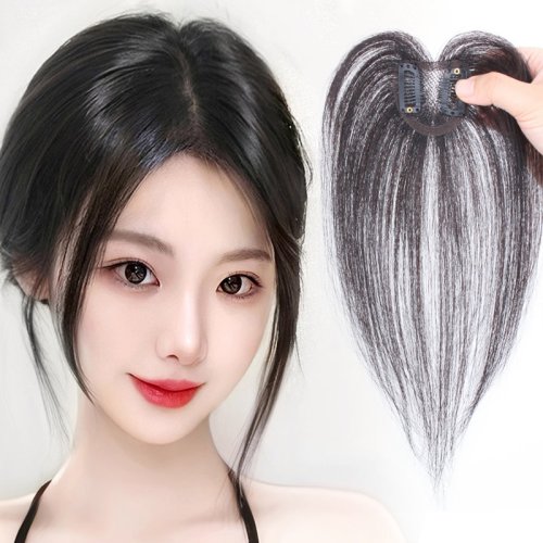 Bild von Natürliches Echthaar-Topper-Set mit Pfirsichherz-Design – Unsichtbarer, Atmungsaktiver Haarverlängerungstopper für Frauen mit dünner werdendem Haar
