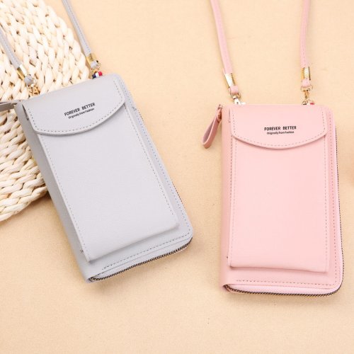 Afbeelding van Elegante Mini Lederen Dames Portemonnee met Schouderriem – Compacte Handtas met Grote Kaarthouders, Mobiele Telefoonvak en Praktische Geldzak voor Meisjes en Vrouwen