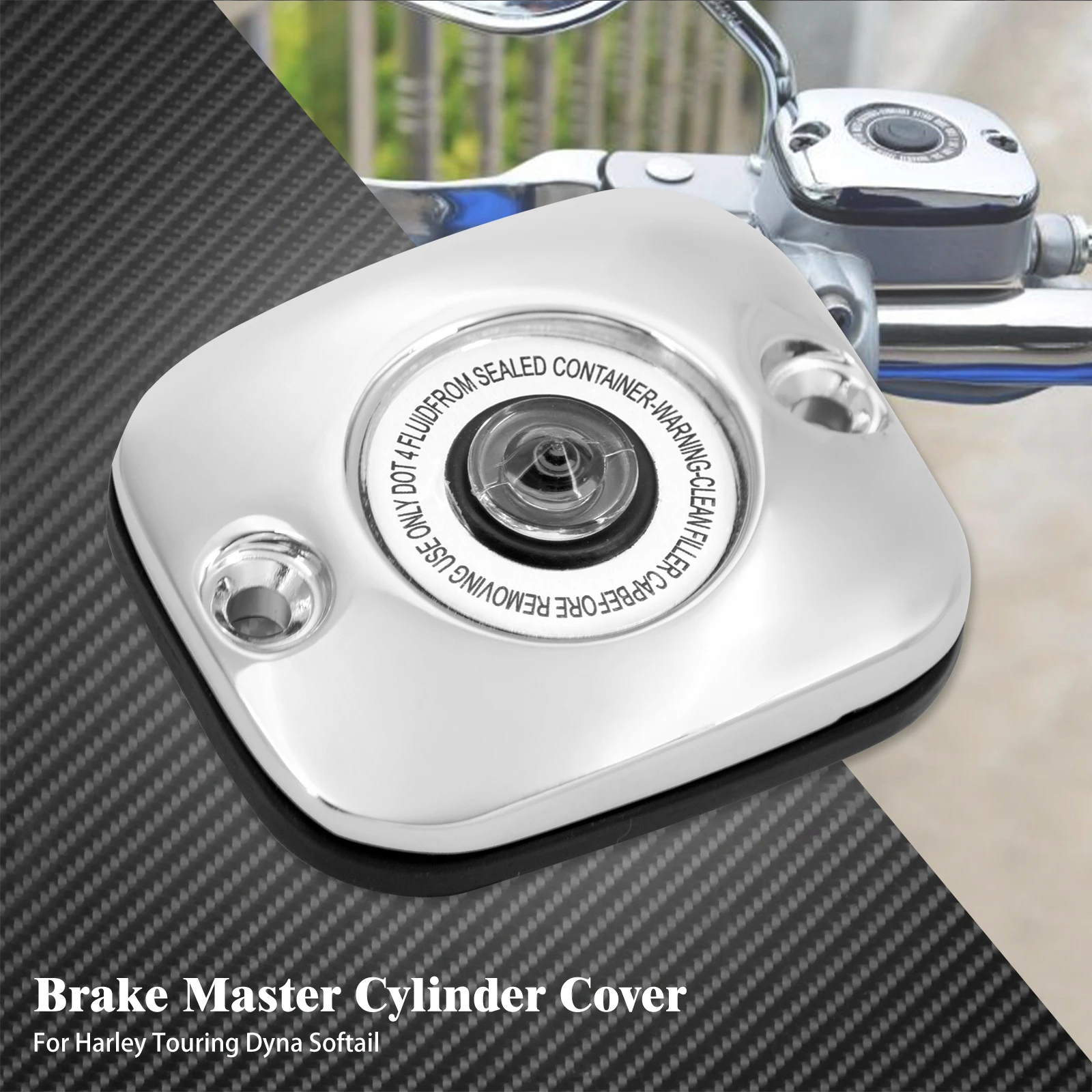 Immagine di Copertura della pompa freno anteriore del motociclo per Harley Touring Road King Street Glide FLHR FLHT Dyna Fat Bob FXDF Softail FLSTF
