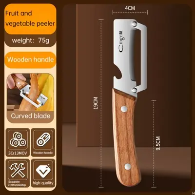 Image de Éplucheur Inox & Bois - Précision & Durabilité
