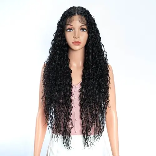 Image de Perruque Lace Front Bouclée Longue 30 pouces - Brune Ombrée