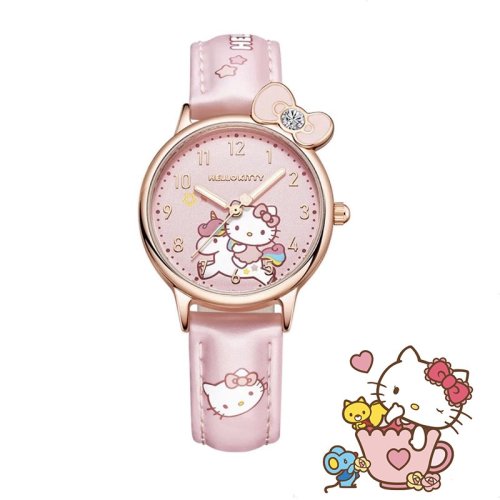 Immagine di Orologio da Polso Sanrio Hello Kitty, Kuromi e Cinnamoroll per Bambini - Orologio Casuale con Design Kawaii, Ideale come Regalo di Compleanno per Ragazze e Bambini