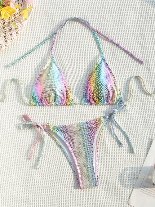 Imagen de Bikini de Piel de Serpiente Colorido para Mujer