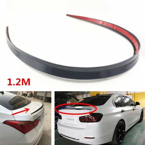 Afbeelding van Universele Auto Spoiler in Koolstofvezel Look - Zachte ABS Achtervleugel Lip Trim voor Dak en Kofferbak, 1-2 Meter, zwart