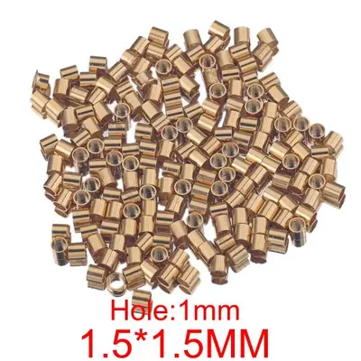 Image de Bouchons de Tube Dorés 200 pcs - Perles d'Espacement pour Bijoux