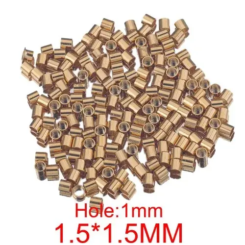 Image de Bouchons de Tube Dorés 200 pcs - Perles d'Espacement pour Bijoux