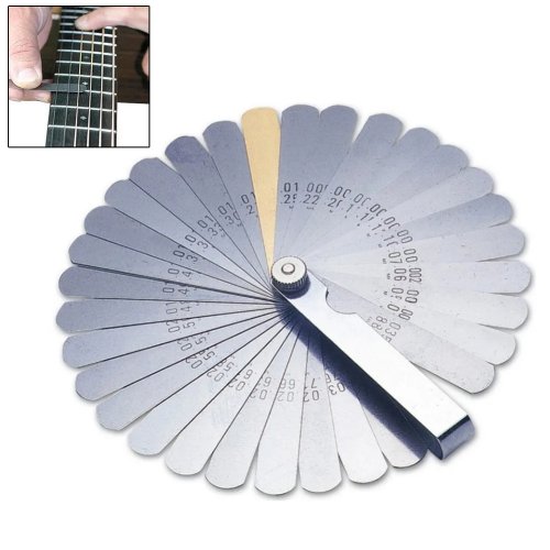 Immagine di Set di Spessimetri per Chitarra con 32 Fret, Calibro per Altezza delle Corde, Strumenti per Liutaio e Regolazione del Collo – Kit Completo per Manutenzione e Costruzione di Chitarre
