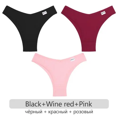 Image de Ensemble 3 Culottes Brésiliennes en Coton Doux