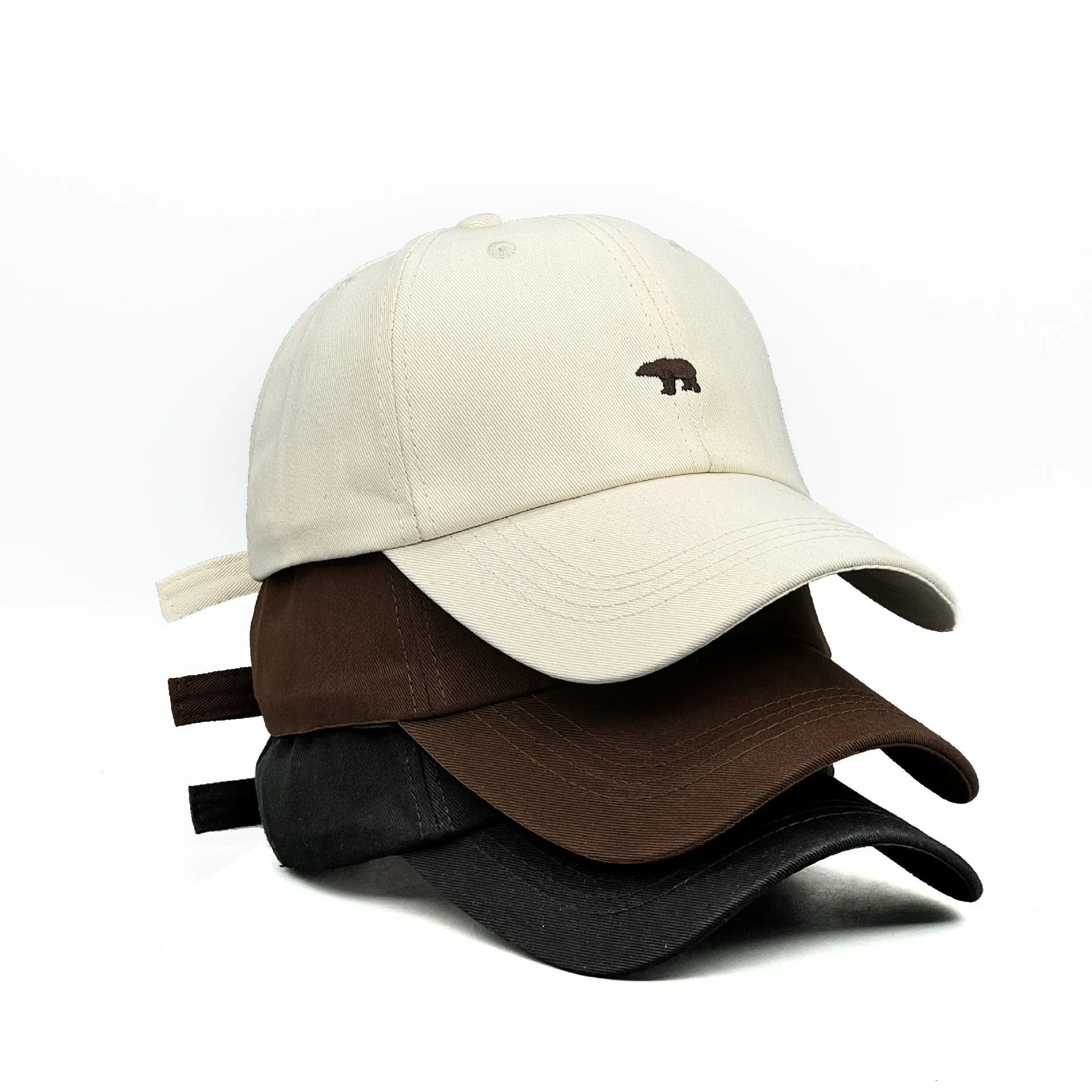 Imagen de Sombrero para el sol con bordado de oso polar, gorra de béisbol de algodón, protección UV ligera para primavera, verano y otoño