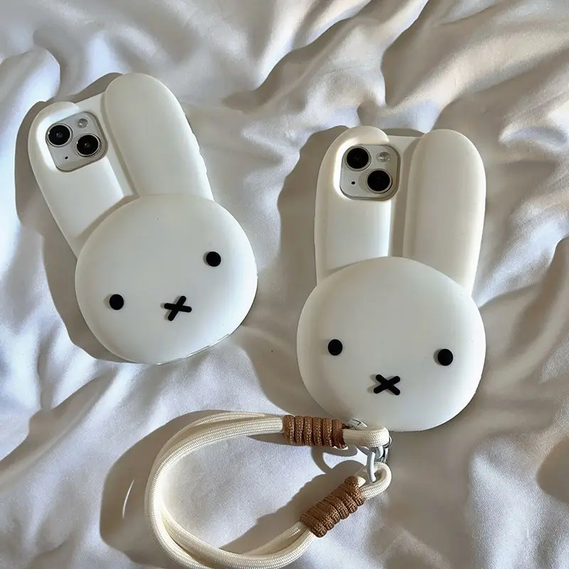 Bild von Kawaii Miffy Handyhülle aus Silikon für iPhone 11, 12, 13, 14, 15, 16 Pro Max – Anti-Drop Schutzhülle mit All-Wrap Design, Weiches Soft Case als Weihnachtsgeschenk oder Spielzeug