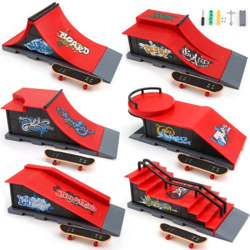 Afbeelding van Professionele Vinger Skateboard DIY Skate Park Ramp Onderdelen Tech Deck Scène Locatie Combinatie Sets Nieuwigheid Speelgoed Cadeau Voor Kinderen Kind