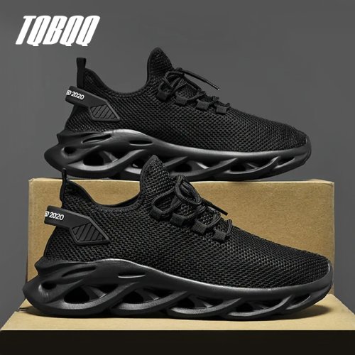 Bild von Herren stoßdämpfende leichte laufende schwarze Joggingschuhe braune lässige Sneakers Damen Outdoor atmungsaktive weiße Tennisschuhe