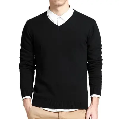 Image de Pull Homme Col V Coton Style Coréen