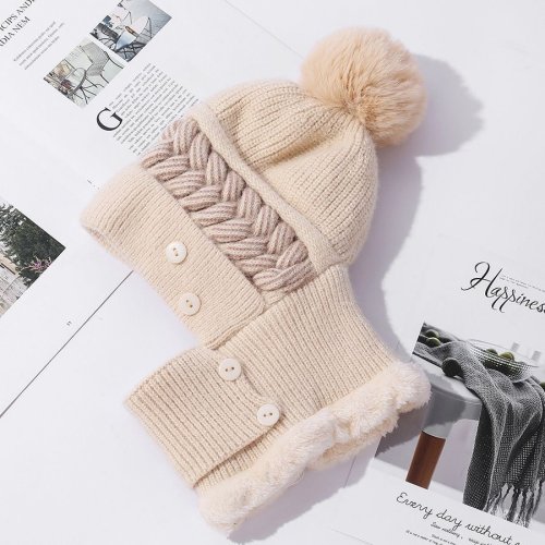 Image de Chapeau d'Hiver Femme à Pompon - Chaud et Élégant