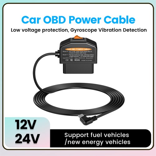 Immagine di Cavo Alimentazione OBD per Dash Cam Tipo C Mini, Angolo Retto, Lunghezza 35 mm – Collegamento Rapido e Sicuro per Videocamera Auto