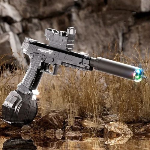 Zdjęcie Automatyczny pistolet na wodę Desert Eagle Zabawki do strzelania elektrycznego Migające światła Bitewny pistolet na wodę w sprayu Zabawki na basen na świeżym powietrzu dla chłopca Prezent