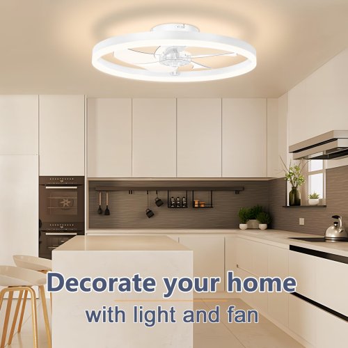 Image de Ventilateur de Plafond LED avec Éclairage à Gradation - Design Moderne & Facile à Installer
