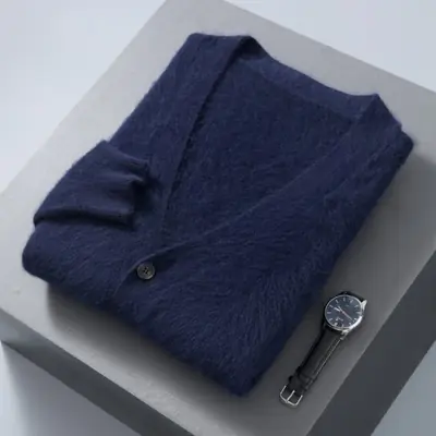 Image de Cardigan Homme Cachemire & Vison - Élégant & Chaud