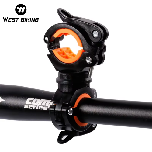 Zdjęcie Rower zachodni światło rowerowe uchwyt wielofunkcyjny 360 stopni obrotowy uchwyt na lampa rowerowa LED latarka akcesoria rowerowe
