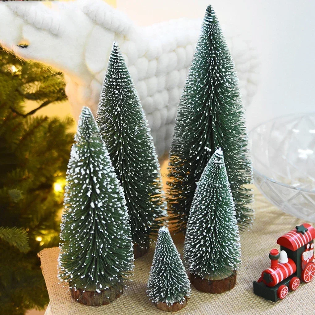 Image of Mini Pine Christmas Tree Artificial Tabletop Decoration – Festive Plastic Miniature Tree for Holiday and New Year Celebrations