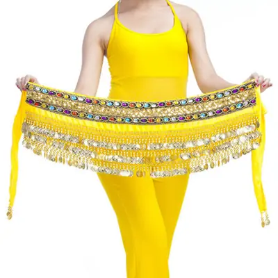 Image de Ceinture de Danse du Ventre avec Perles et Pièces de Monnaie