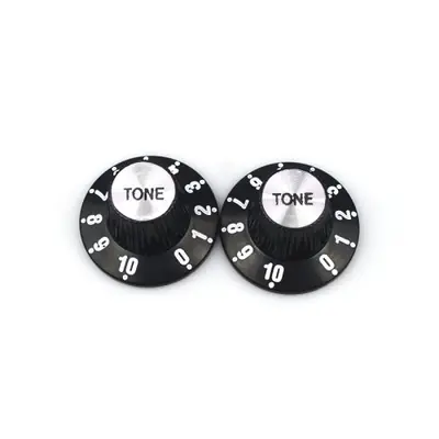 Image de Boutons de Contrôle en Aluminium Argenté pour Guitare Électrique