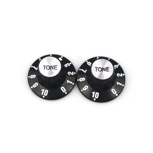 Image de Boutons de Contrôle en Aluminium Argenté pour Guitare Électrique