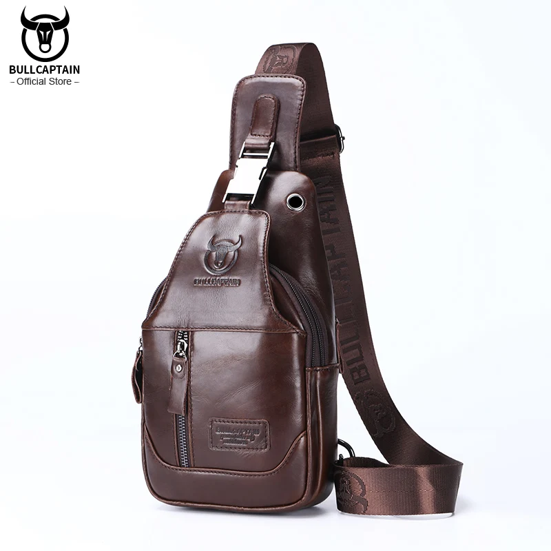 Image of Premium Leather Men's Crossbody Bag – Stylish Shoulder Bag for Casual and Business Use, Ideal for Short Travel and Daily Commute