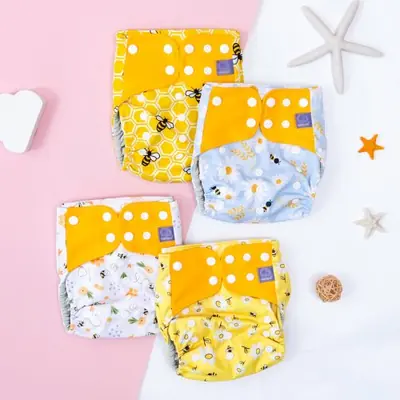 Image de Couches Lavables pour Bébé - Ensemble 4 Pièces