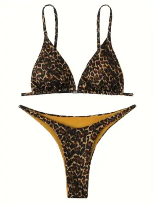 Image de Bikini Léopard Push-Up Sexy Coupe Haute