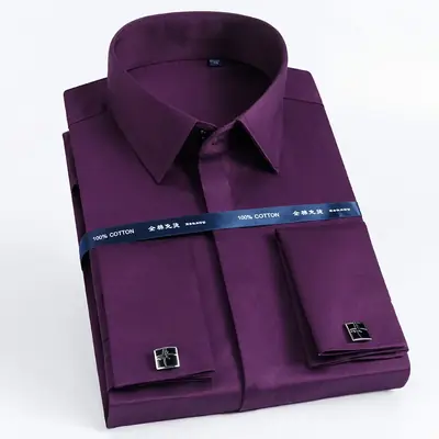 Image de Chemise Homme Boutons de Manchette - Coton 100% Élégante