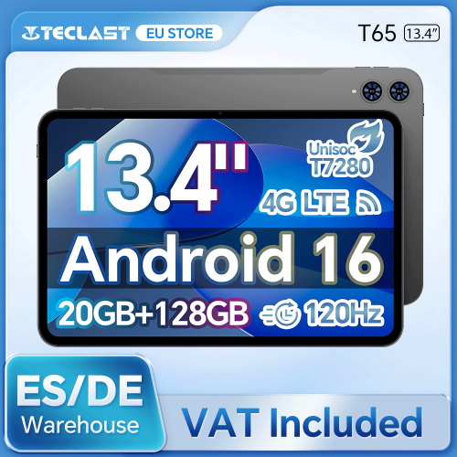 Teclast T65 Tablet: 13.4" Android 16 met 120Hz en 20GB RAM
