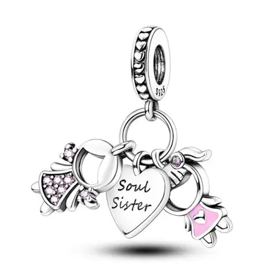 Image de Bracelet Breloques Princesse en Argent Sterling Rose