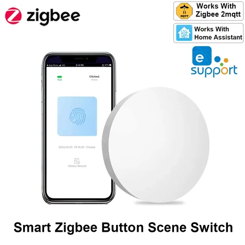 Zdjęcie Bezprzewodowy Przycisk Scen Zigbee Ewelink – Pilot Zdalnego Sterowania z Obsługą Home Assistant, Włącz/Wyłącz, Przełącznik Scenariuszy