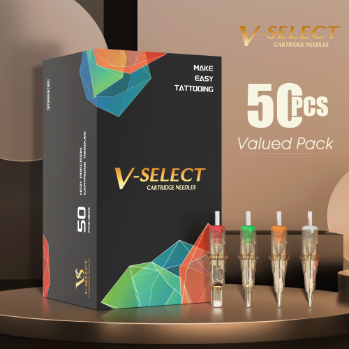 Imagen de Kit de 50 Agujas Desechables para Tatuaje Rotativo EZ V Select, Tamaños Mixtos RL, RS, M1, CM – Ideal para Profesionales y Principiantes