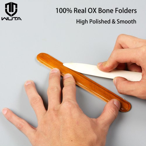 Image of Premium Real Ox Bone Folder Set – Natural Cow Bone Tools for Precision Scoring, Folding, Creasing, Paper Edging, Bookbinding & Stain Removal