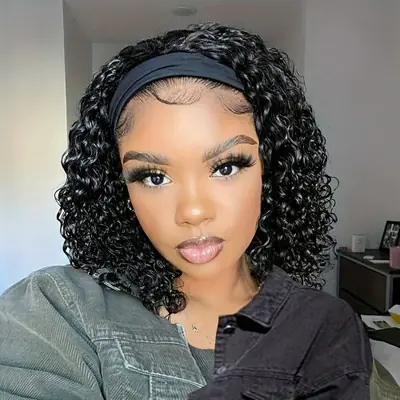 Image de Perruque Bob Bouclée Cheveux Naturels - 100% Humains