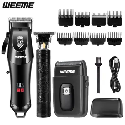 Image de Tondeuse Homme USB - Set 3 Pièces Rechargeable