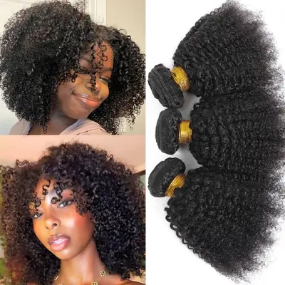 Image de Cheveux Bouclés Indiens Afro Crépus Bruts - 100% Naturels