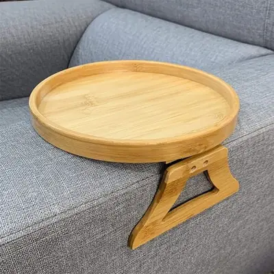 Image de Plateau de Canapé en Bois Naturel - Pratique & Élégant
