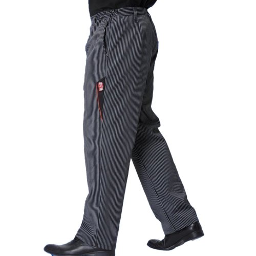Image of Breathable Chef Workwear Cargo Pants with Elastic Waistband – Durable Kitchen Uniform Trousers for Catering and Cooking Professionals