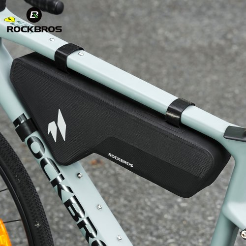 Bild von ROCKBROS Fahrradtaschen, wasserdichte Fahrrad-Unterrohr-Frontrahmentasche, Fahrradgepäck, Aufbewahrungstasche, Bikepacking für MTB, Straße, Kies, Fahrrad