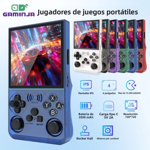Imagen de Consola de Videojuegos Portátil Gaminja ANS13 con Más de 15.000 Juegos Preinstalados, Linux Integrado y Pantalla IPS de 4.0 Pulgadas - Consola de Juegos de Bolsillo Ideal para Jugadores en Movimiento