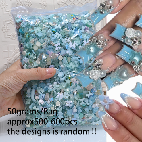 Immagine di Set di Decorazioni per Unghie in Resina con Fiore di Camelia, Arco e Pendenti – 500-600 Pezzi per Manicure Artistica Fai Da Te