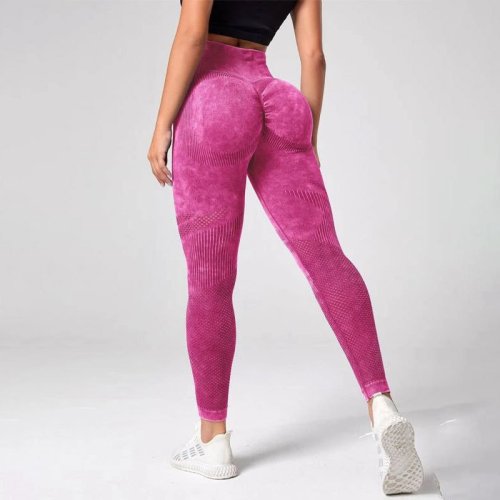 Image of Ladies' Summer Quick Dry Yoga Leggings Gym Running High Waist Butt Liftting Fashion Slim Tights Elastic Seamless Leggings